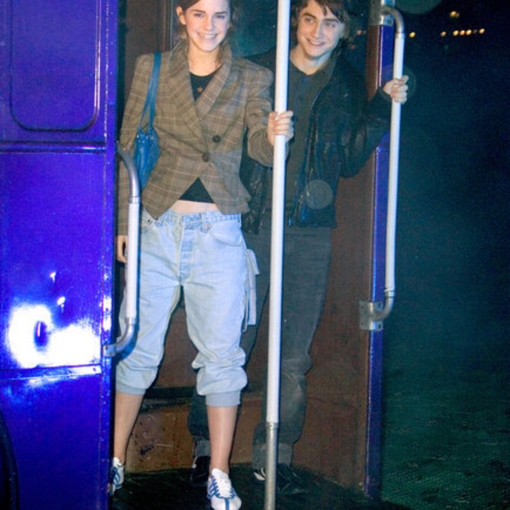 Adidas white blue trainers Emma Watson Size 9.5